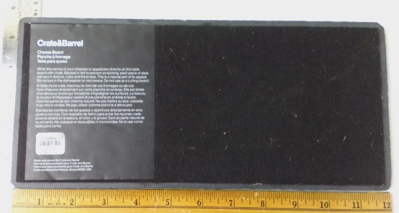 Crate & Barrel Slate Cheese Serving Board 12"x5½" gallery