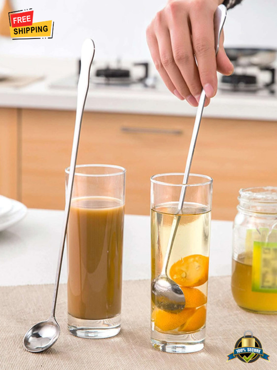 1 pc 25cm Long Handle Stainless Steel Stirring Spoon for Kitchen Use gallery