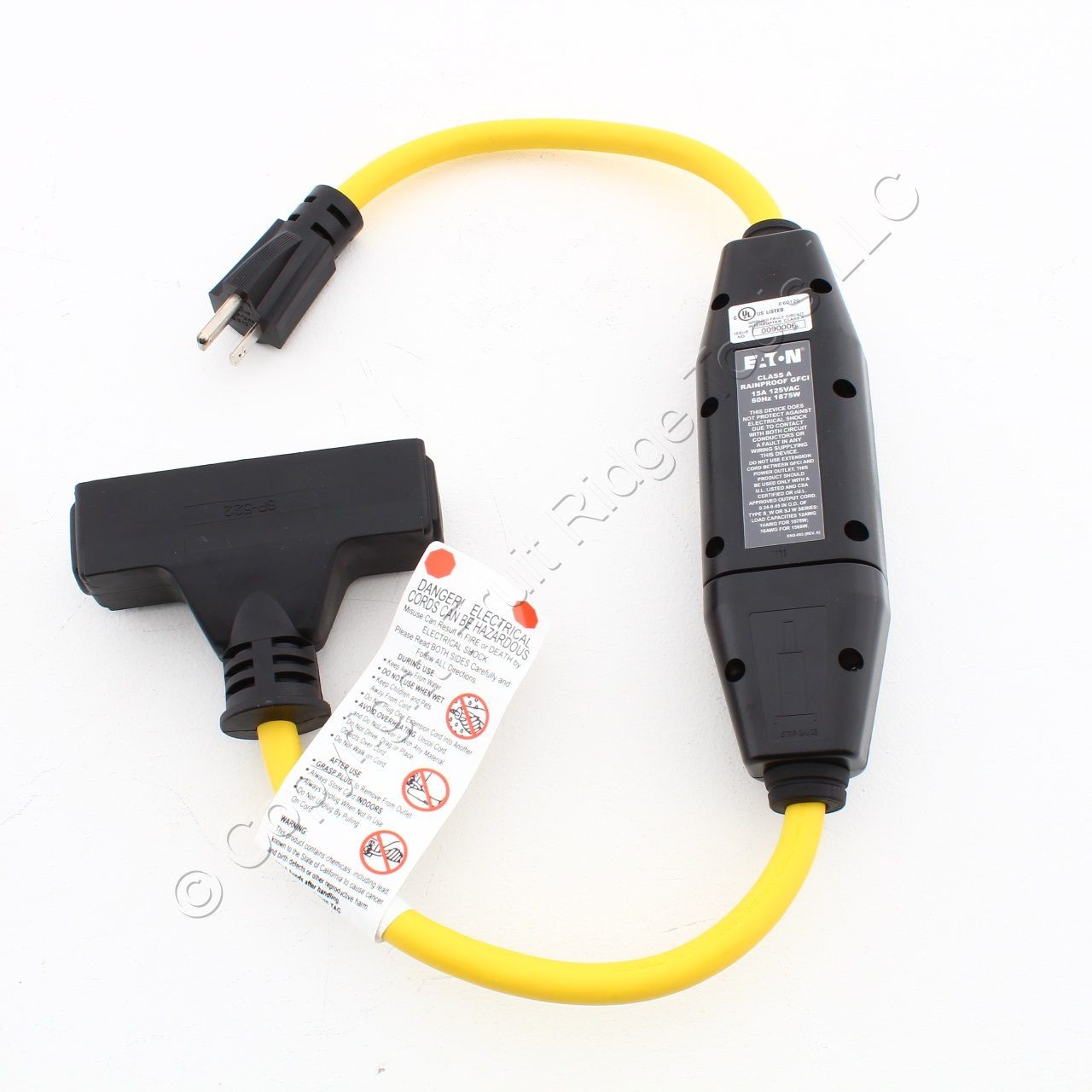 Eaton In-Line 2ft Portable 12/3 Gfci Cordset 3R 15A 3-Tap Auto Reset Gfi11A139 gallery