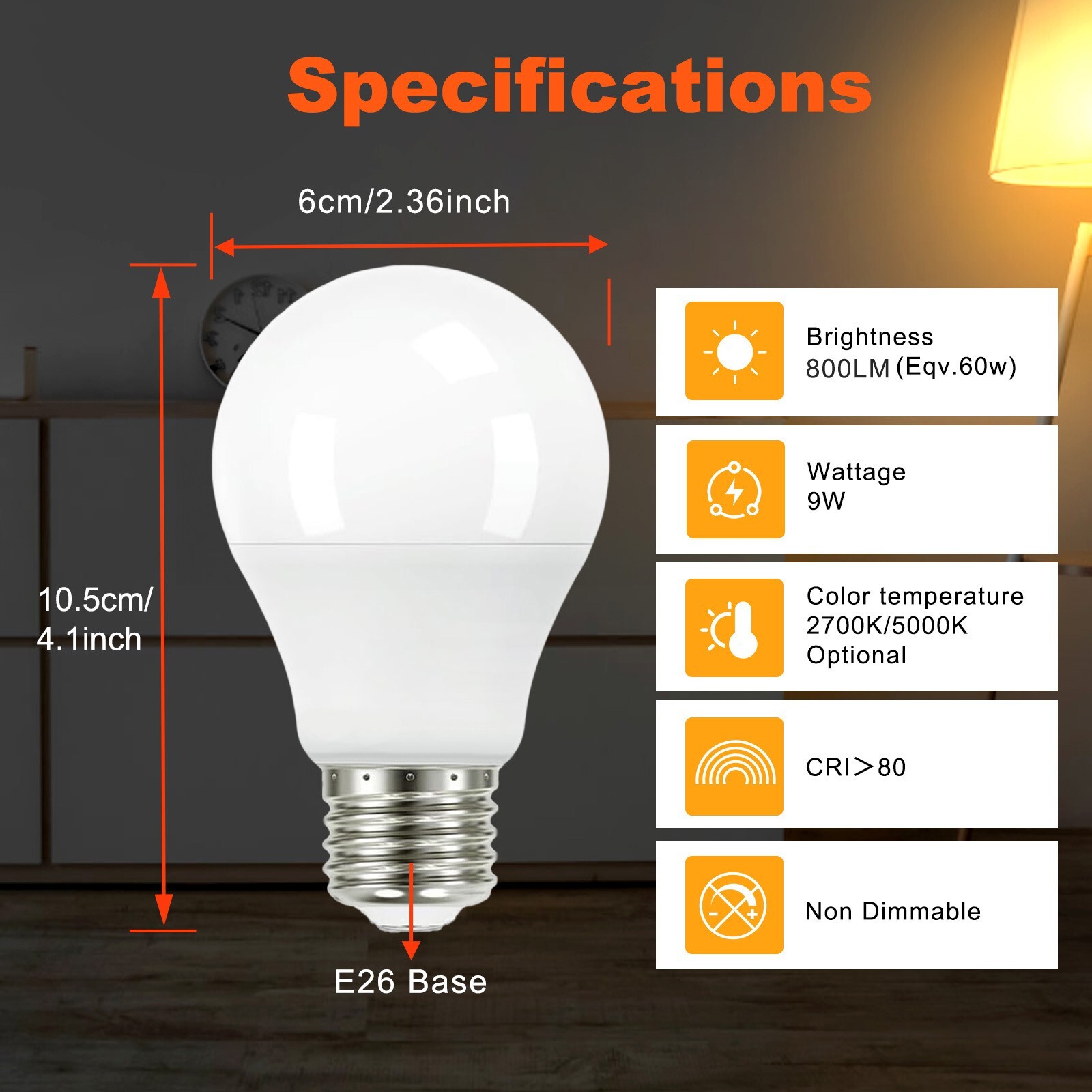 24 Pack A19 LED Light Bulbs 9W Equivalent 60W Replacement Daylight 5000K E26 gallery