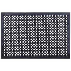 Drainage Black 2 Ft. X 3 Ft. Rubber Non-Slip Indoor Outdoor Commercial Door Mat