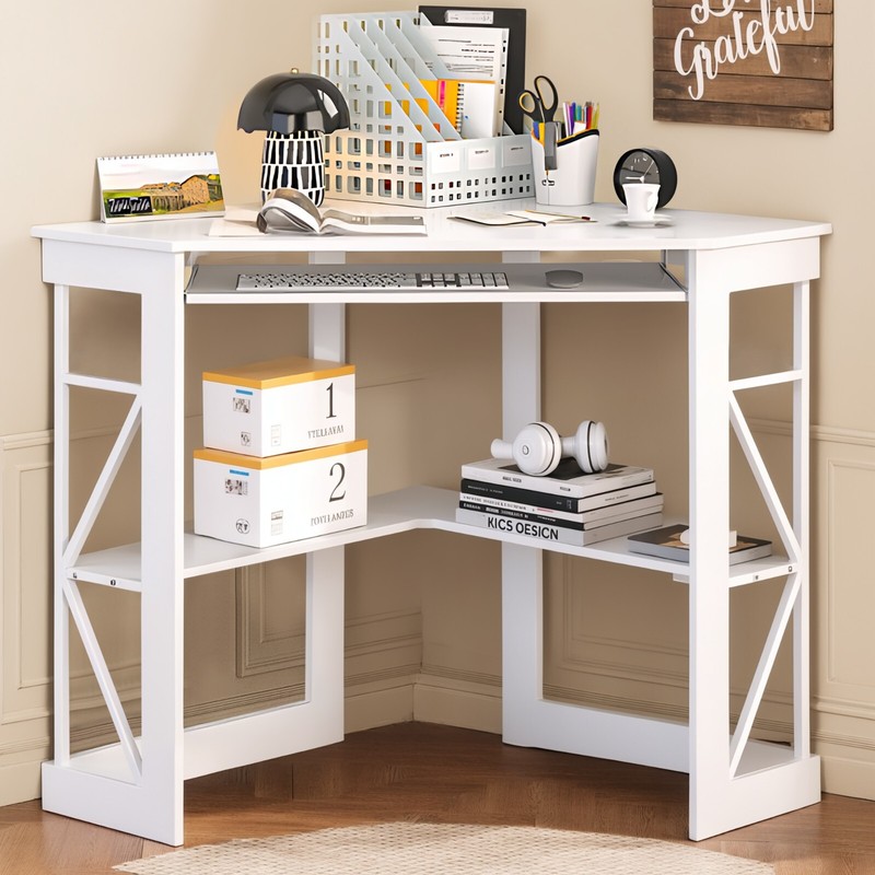 Corner Desk Laptop Gaming Table Computer Home Office Table Workstation w/Drawer gallery