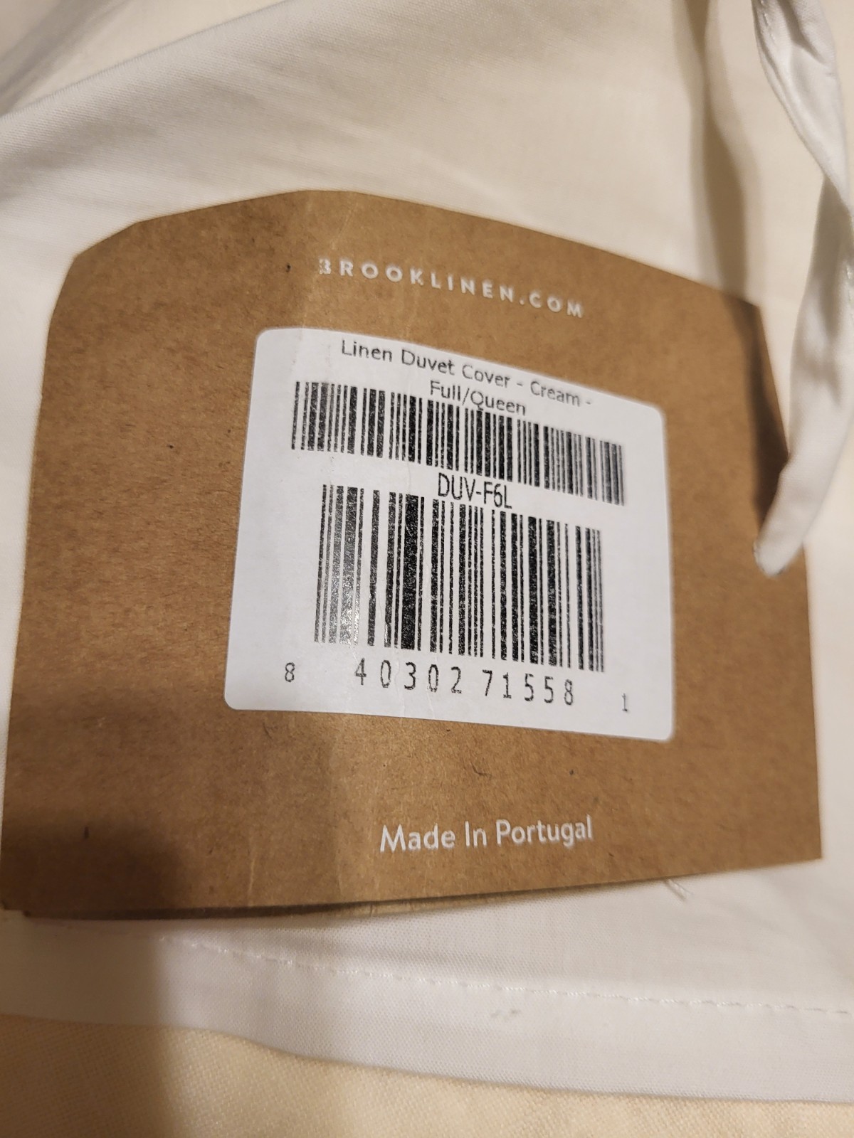 Brooklinen Washed Linen Duvet Cover Queen/Full Cream Color Retails $299 New! gallery