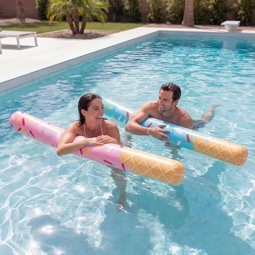 Seenelling Pack Ice Cream Inflatable Pool Noodle Floats Pack 48" Large 2 gallery
