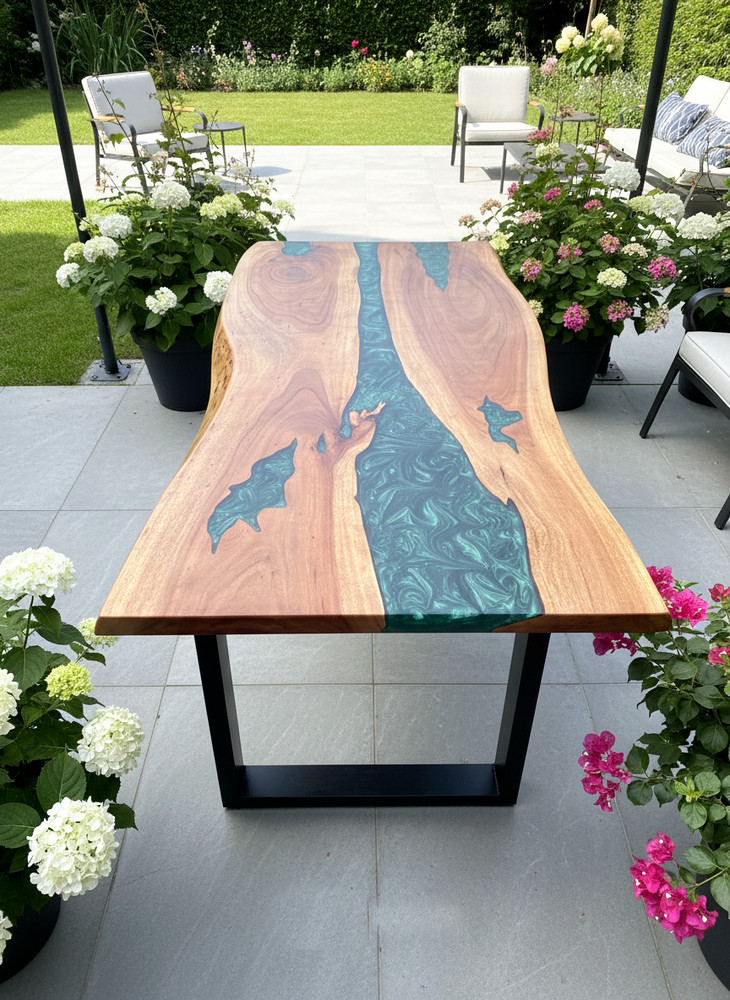 Epoxy Table Top With Resin River Dining Table Handmade Furniture Living Room Dec