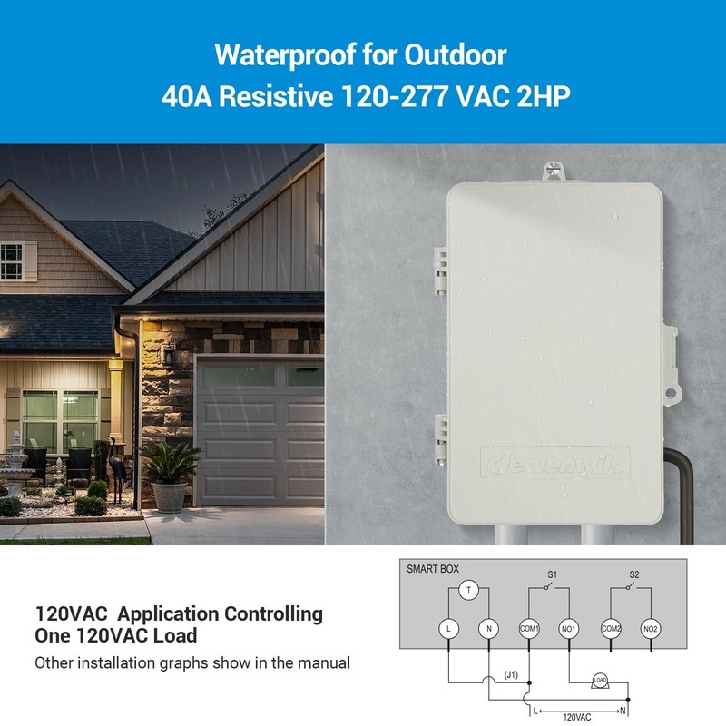 DEWENWILS Pool Timer, WiFi Timer Switch, Heavy Duty 40A 120-277 VAC 2HP ETL List gallery