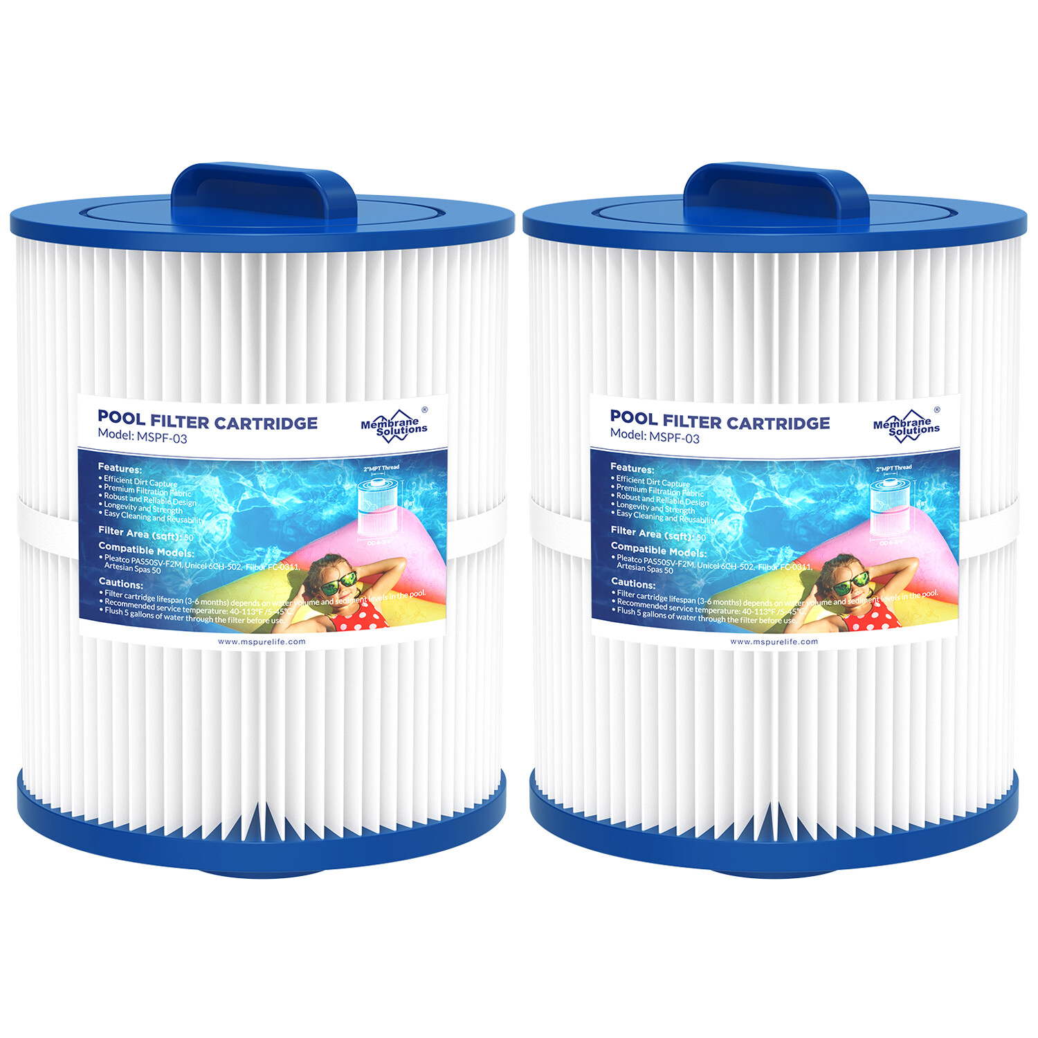 2 Pack Pool Spa Hot Tub Filter Replaces for Pleatco PAS50SV-F2M 6CH-502 FC-0311 gallery