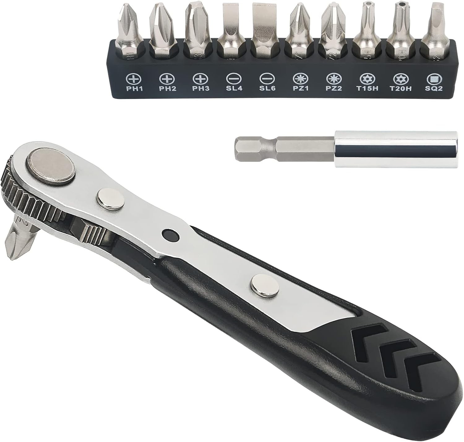STREBITO Mini Ratchet Set 12-Piece 1/4 Right Angle Screwdriver Set - Small Ratch gallery