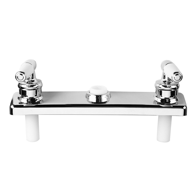 High Arc 2-Handle Standard Kitchen Sink Faucet Mixer Tap in Plastic For Home RV gallery