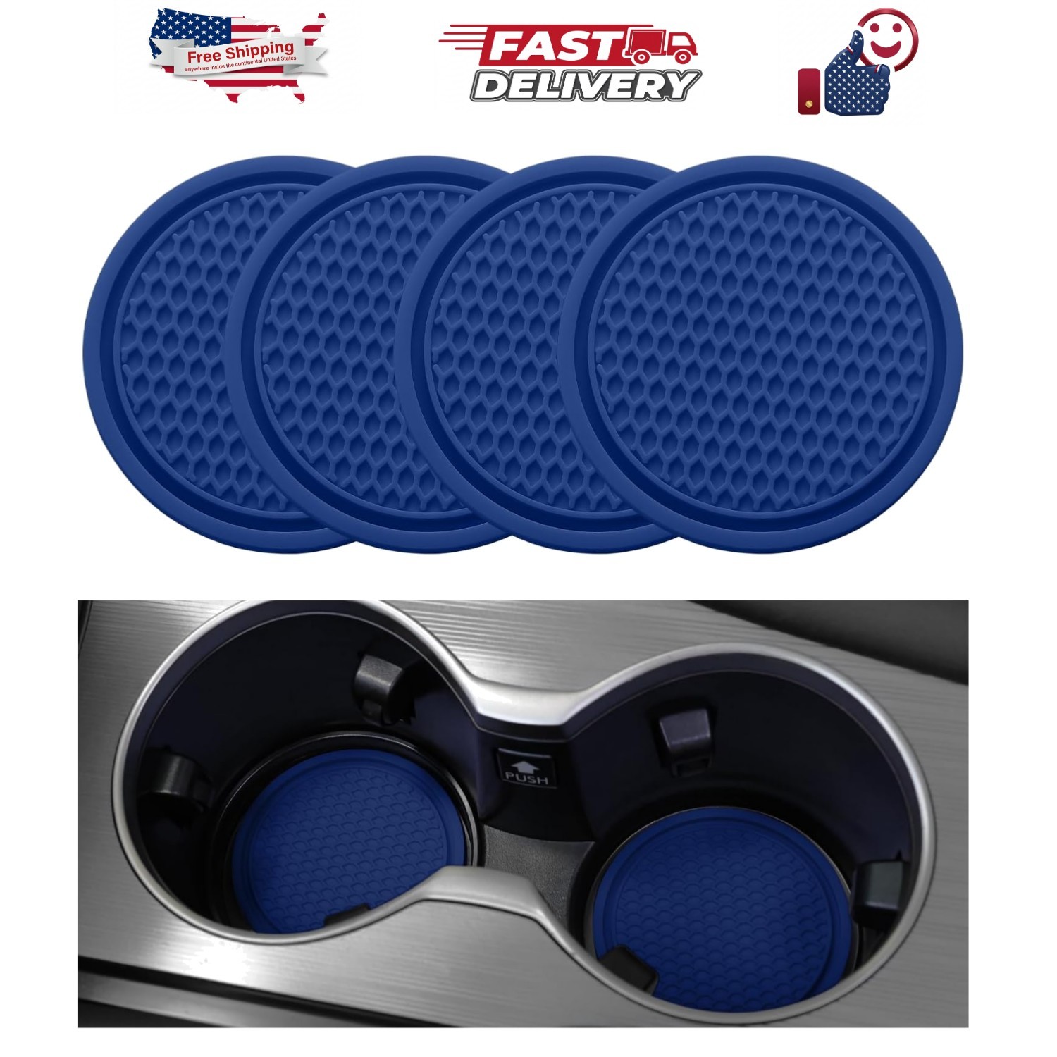 Car Cup Coaster, 4PCS Universal Non-Slip Cup Holders Embedded in Ornaments Co... gallery