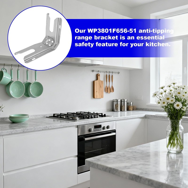 AntiTip Bracket for Stove Range Floor Wall Mount Replaces 12400045 gallery
