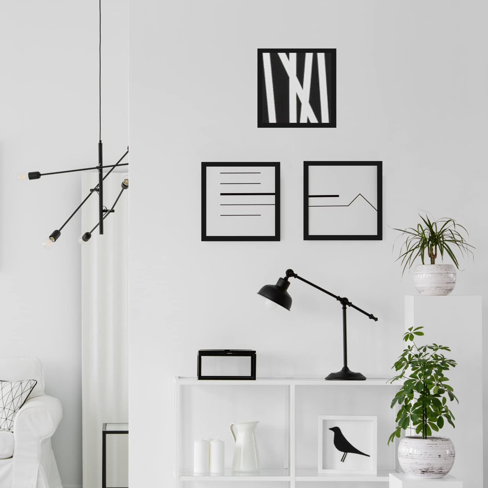 10x10 Black Picture Frame, Tabletop and Wall Mounting, Decoration gallery