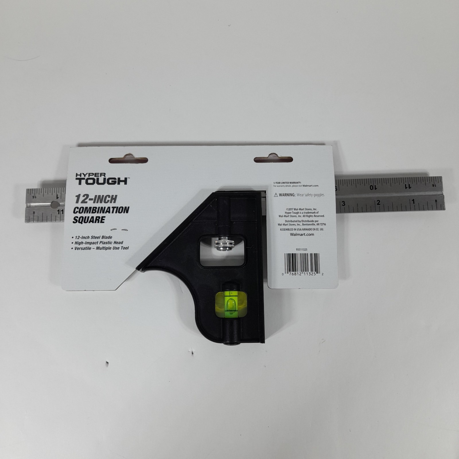 Hyper Tough 12-Inch ADJUSTABLE COMBINATION SQUARE + BUBBLE LEVEL Metric Standard gallery