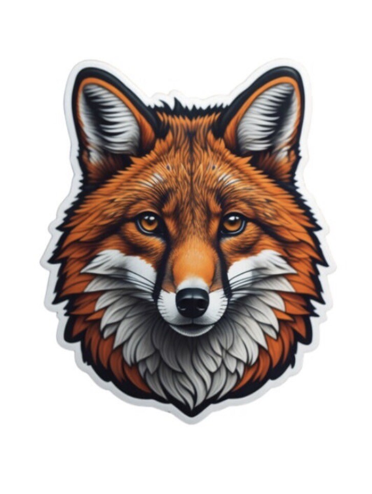 Orange Fox Portrait Sticker gallery