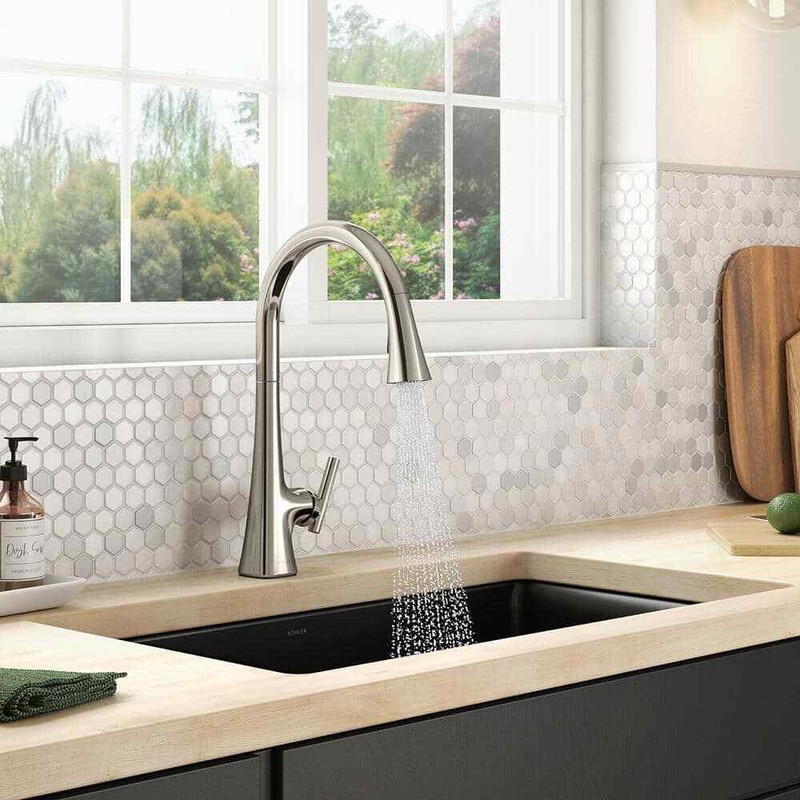 KOHLER Conti Pull Down Sprayer Kitchen Faucet in Vibrant Polished Nickel gallery