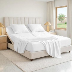King Split Top Flex Head Sheet 100% Egyptian Cotton Sheet Set Flex Top Sheet for