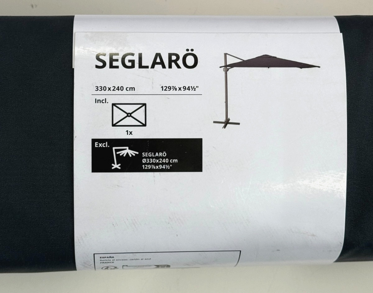 Ikea SEGLARO Umbrella canopy, anthracite, 129 7/8x94 1/2 " New (Canopy ONLY) gallery