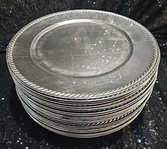 39pc 13″ Round Solid Silver CHARGER PLATES Party Event Tableware Wedding Banquet