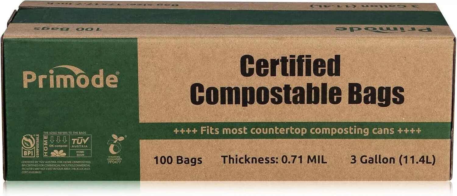 Compostable Bags, 3 Gallon Food Scraps Yard Waste Bags, 100 Count, Extra Thick 0 gallery