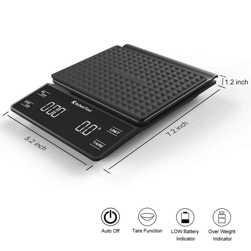 Kitchen Tools Coffee Scale with Timer Digital Multifunction Weighing Scale 3Kg/0 gallery