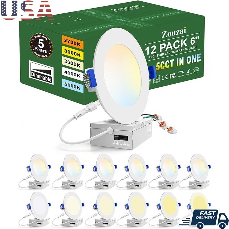 5CCT Dimmable Ultra Thin Recessed LED Light Easy Installation IC Rated 50000Hrs gallery