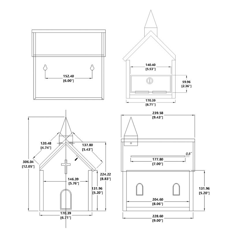 Church Shape Collection Box Tithese & Offering Donation Box 9.4X6.7X12" gallery