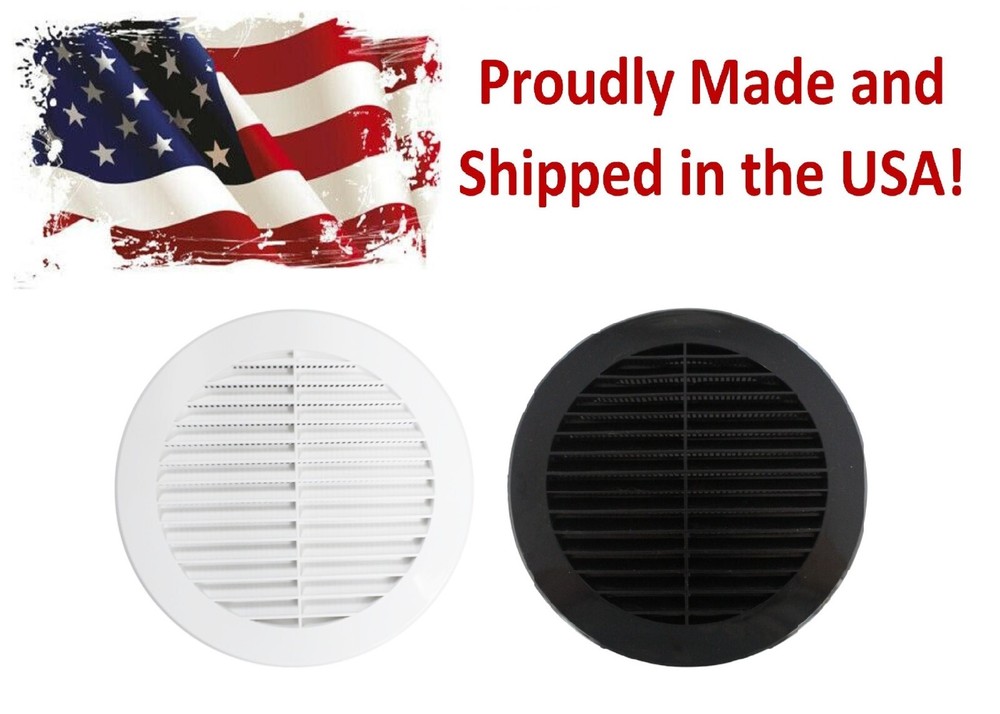6" Round Plastic Vent Louver Soffit Air Vent Reptile Screen Grille Cover