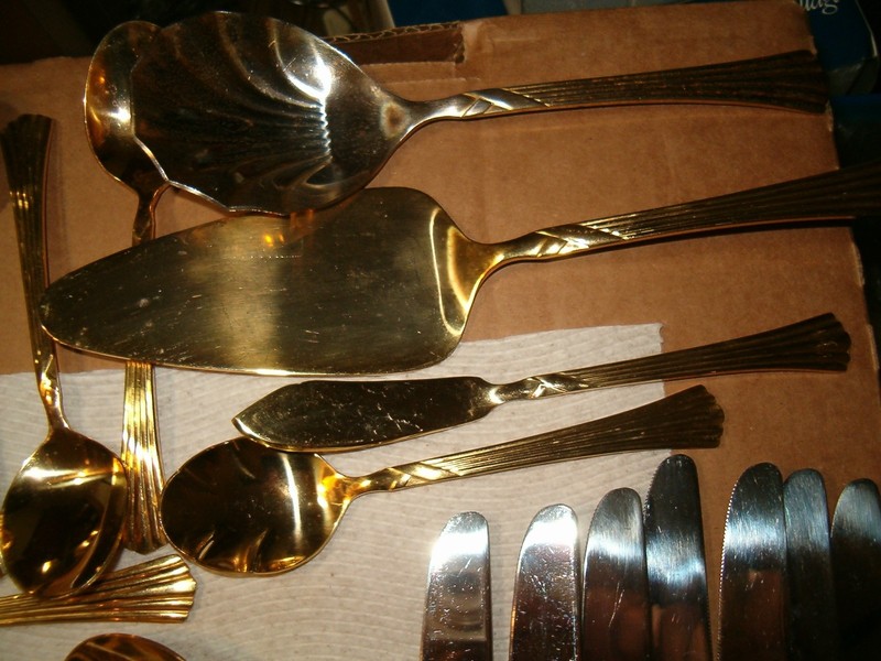 Farberware Gold Electroplate Flatware Chambord 42 Pieces Spoons Forks Knives +++ gallery