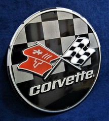 CORVETTE Checkered Chevrolet Embossed Metal Sign -Garage Shop Bar Man Cave Décor