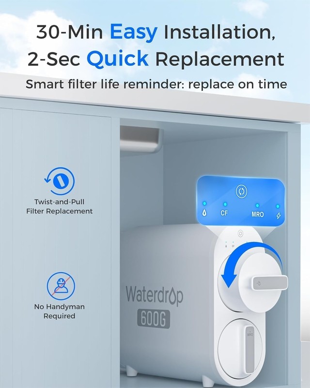 Waterdrop WD-G2P6MRO Filter, Replacement for WD-G2P600-W Reverse Osmosis System gallery