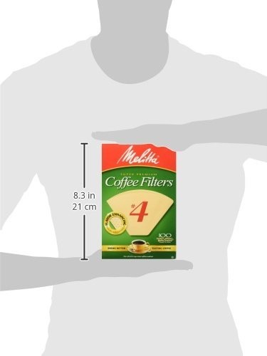 Melitta 4 Cone Coffee Filters, Unbleached Natural Brown, 100 Total Filters gallery