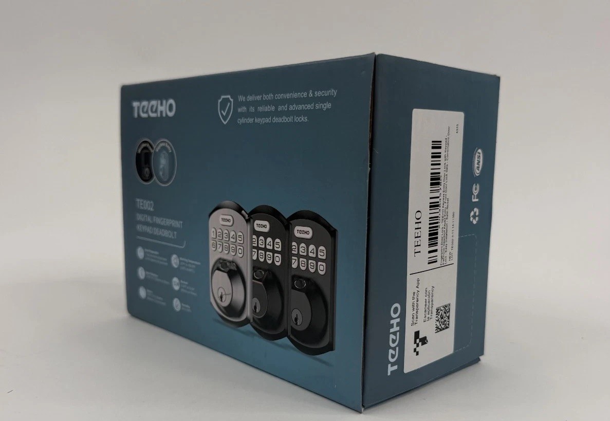 ✅TEEHO TE002 Digital Fingerprint Keypad Deadbolt Security Door (Satin Nickel)✔️ gallery