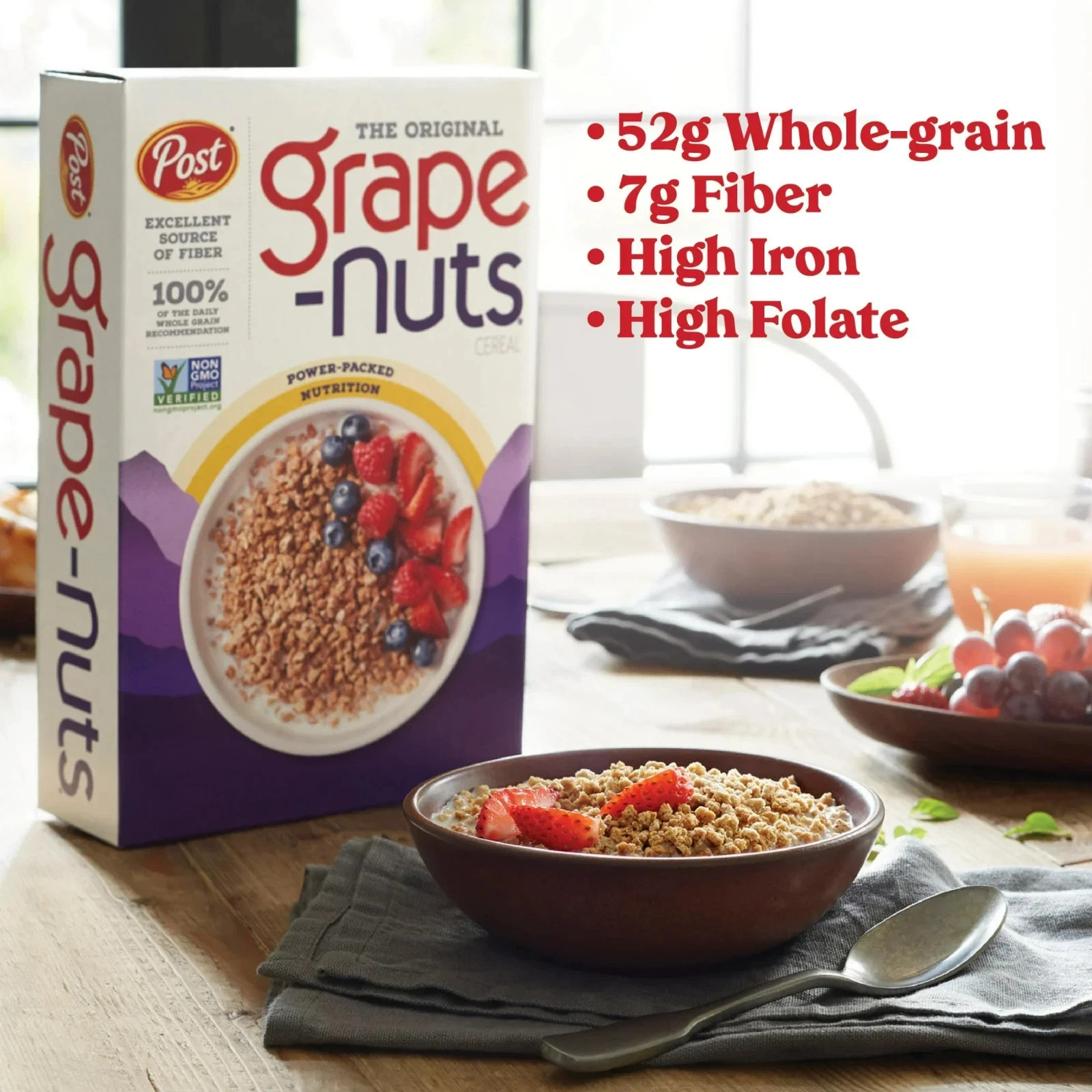 Post Grape Nuts Original Breakfast Cereal, Crunchy Breakfast Cereal 29 oz Box gallery