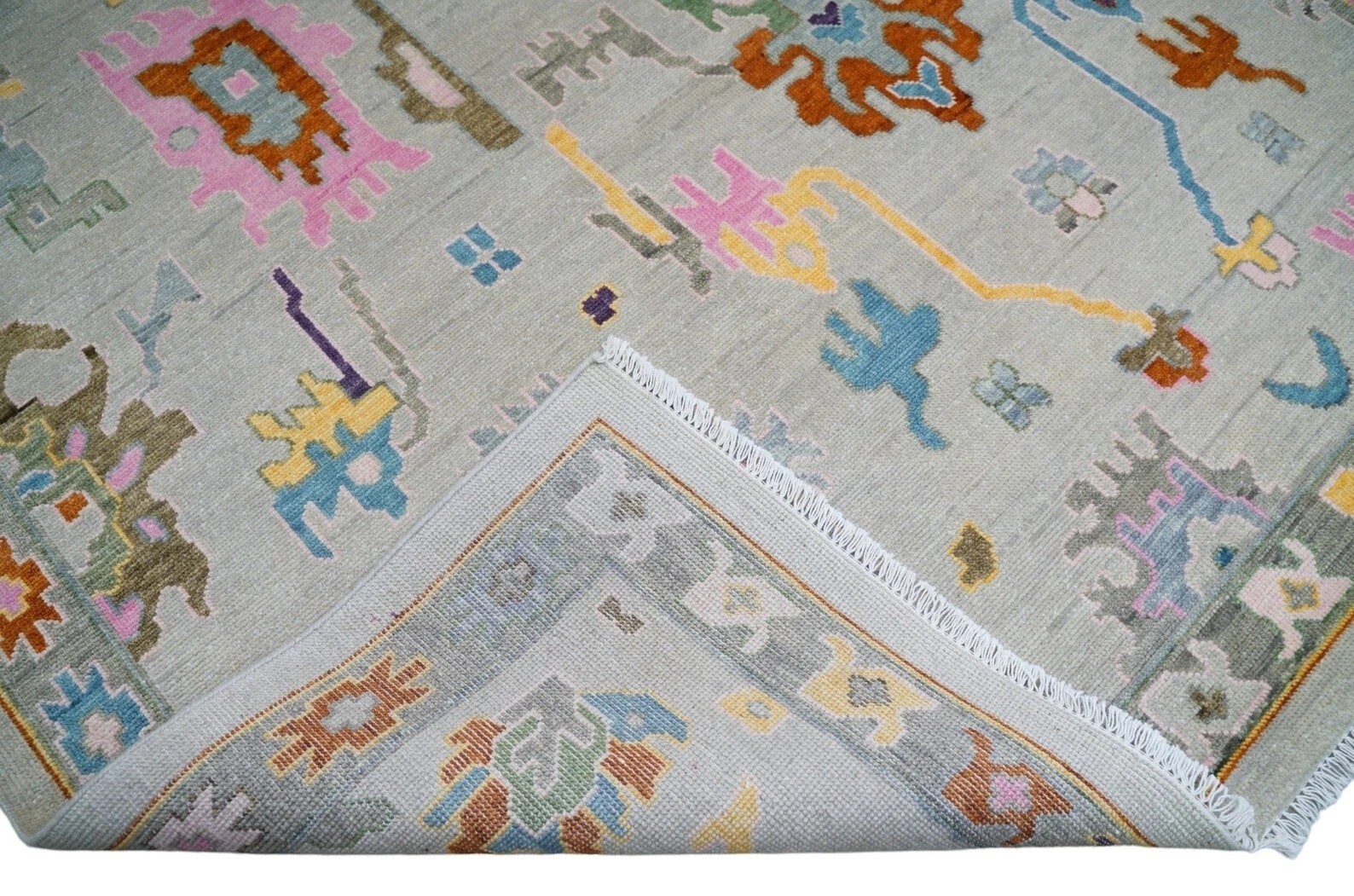 Muted Minimalist Hand Knotted Oushak Rug best home decor Available in all Sizes. gallery