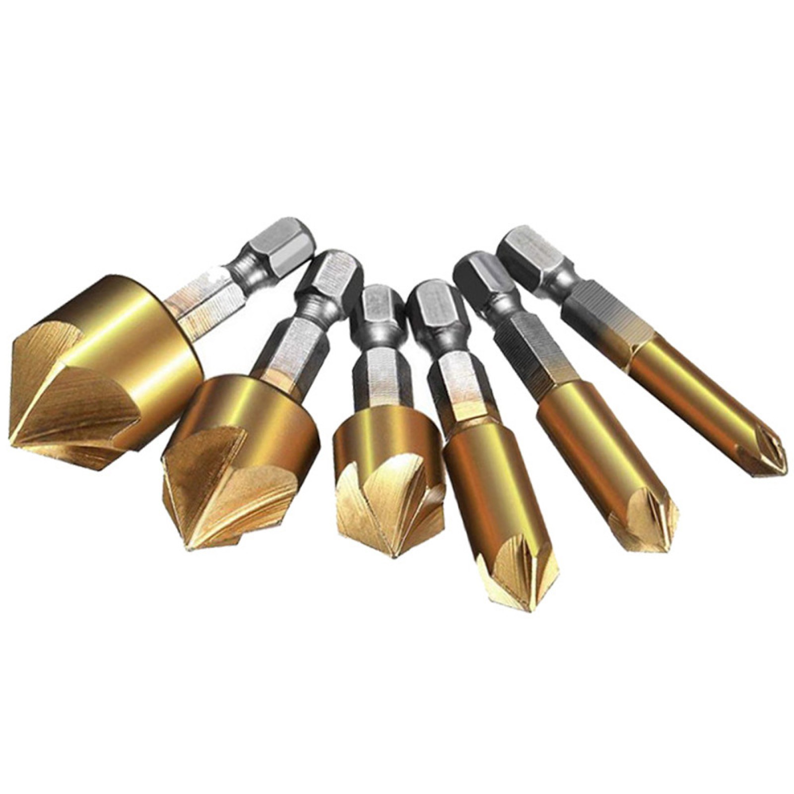 New Countersink Tool Bit Set 1/4'' Hex Shank Counter Sink For Steel Metal Wood gallery