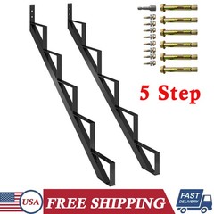 2 Pack Metal Stair Step Stringers 5 Step Steel Riser Stringer For 35.4 Inch Heig