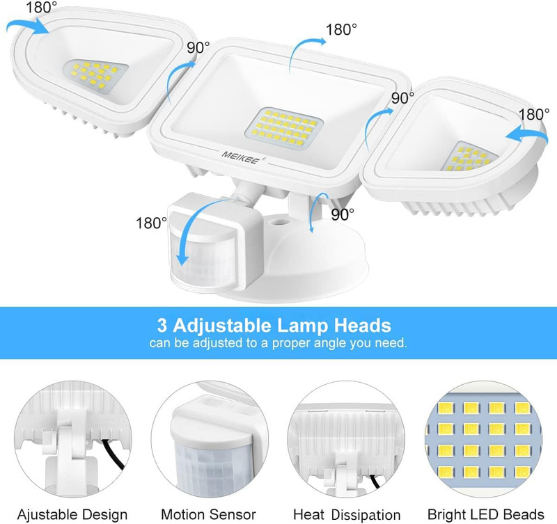 42W LED Security Lights Motion Sensor Light Outdoor Flood Light, 3600LM 6500K IP gallery