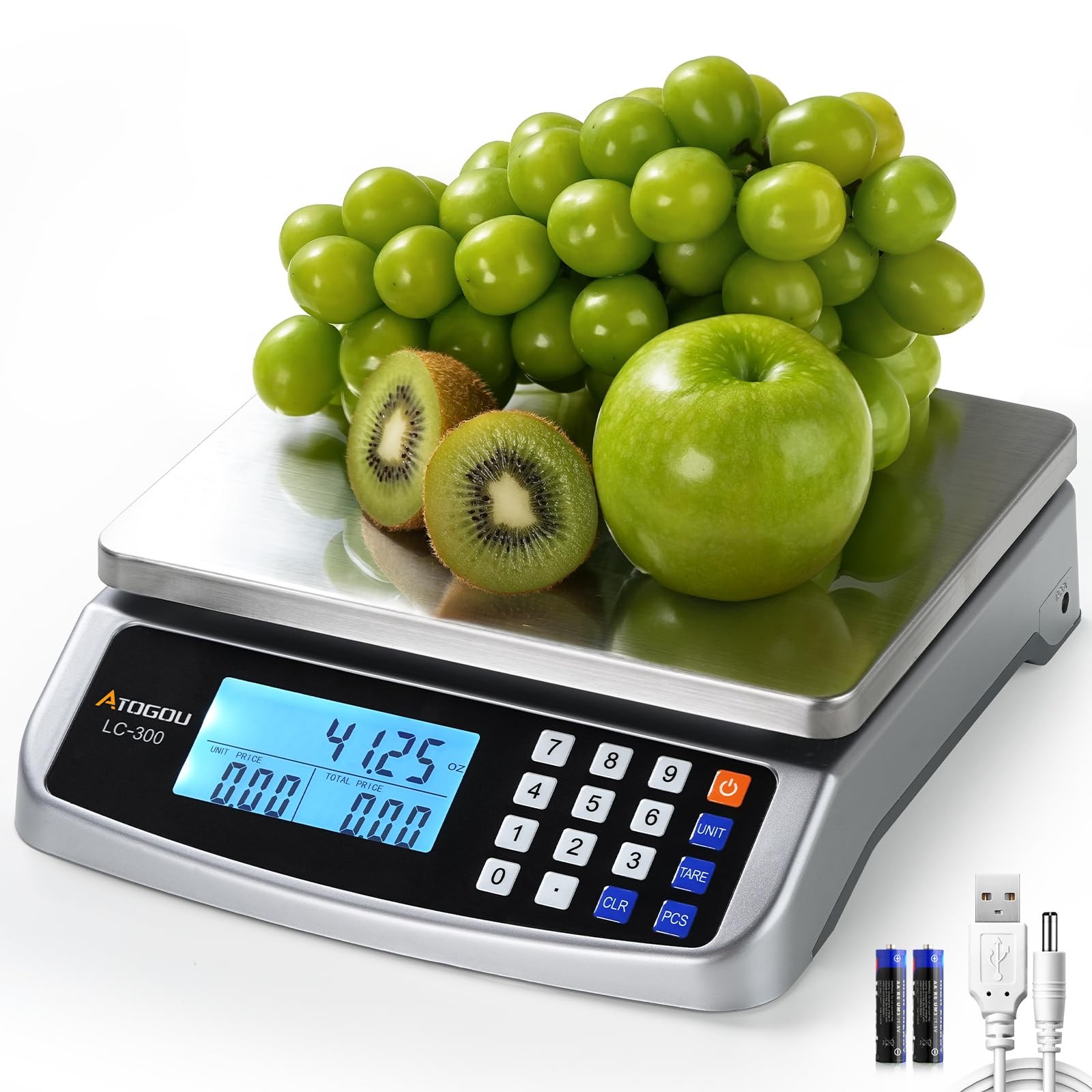 110lb Food Scale, Commercial Kitchen Scale with Price Computing, Plug-in Usab gallery