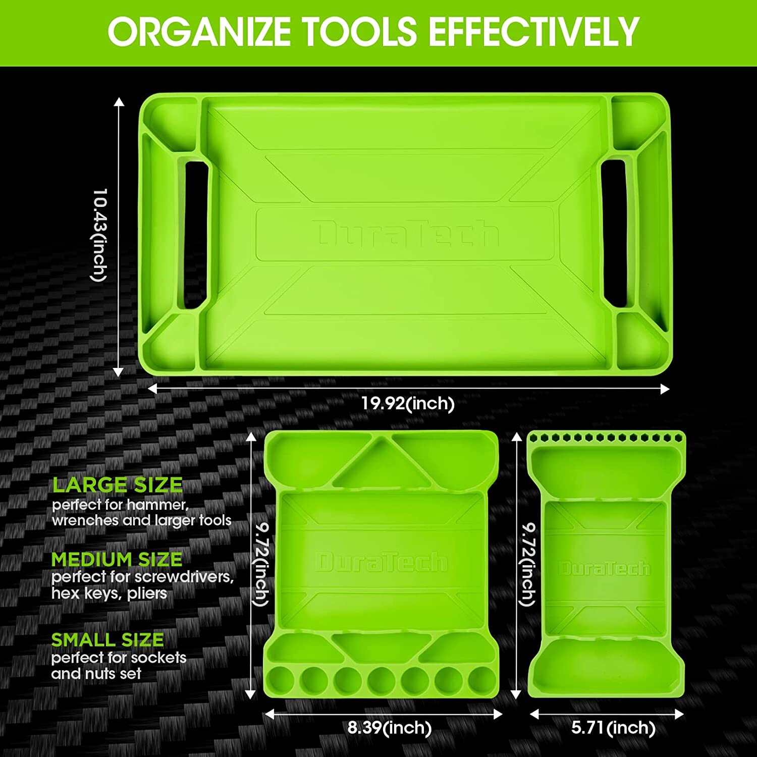 DURATECH 3-pack Flexible Tool Tray Silicone Tool Holder for Mechanics Storage gallery