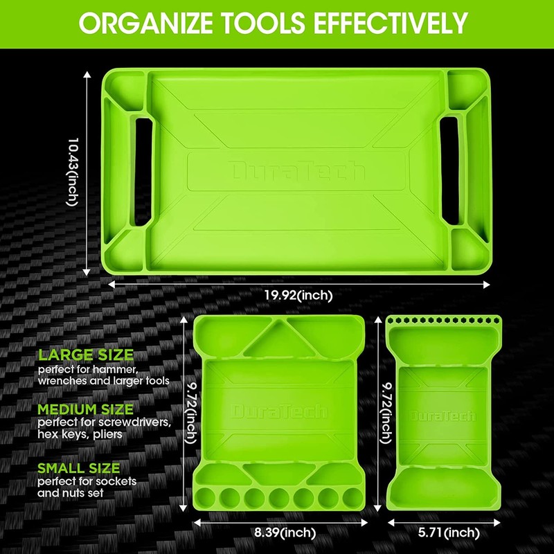 DURATECH 3PC Flexible Silicone Tool Tray Tool Holder for Automotive Tool Storage gallery