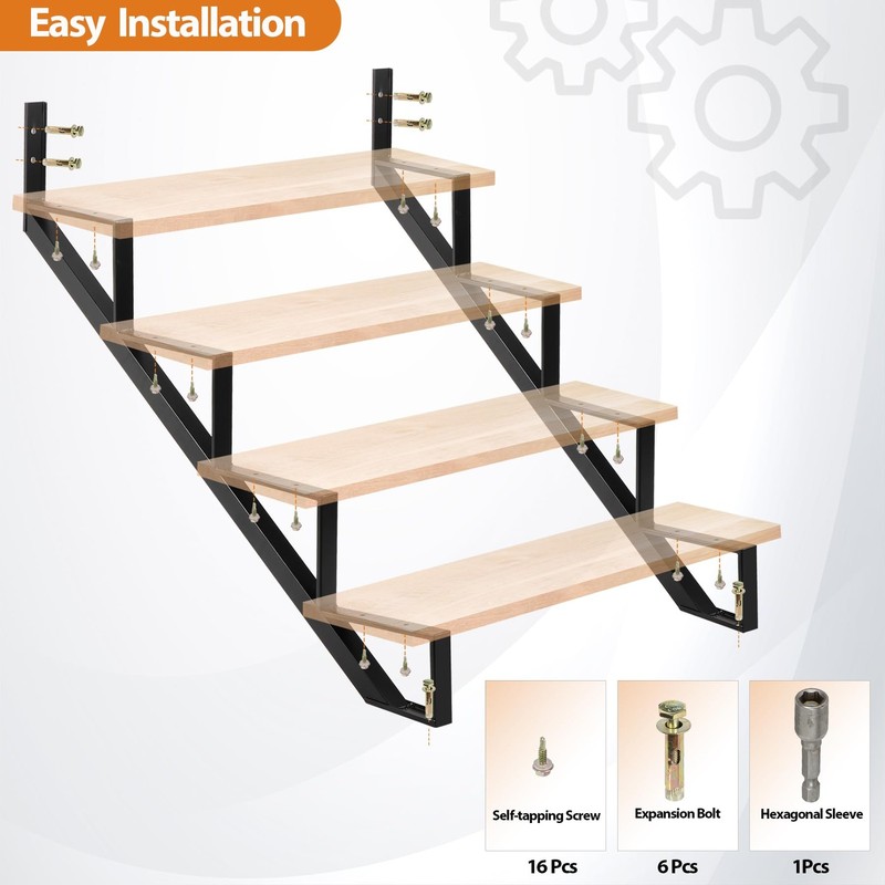 Steel Stair Step Riser 2 Pack, 4-Step Steel Stair Stringer, One Step Stair St... gallery