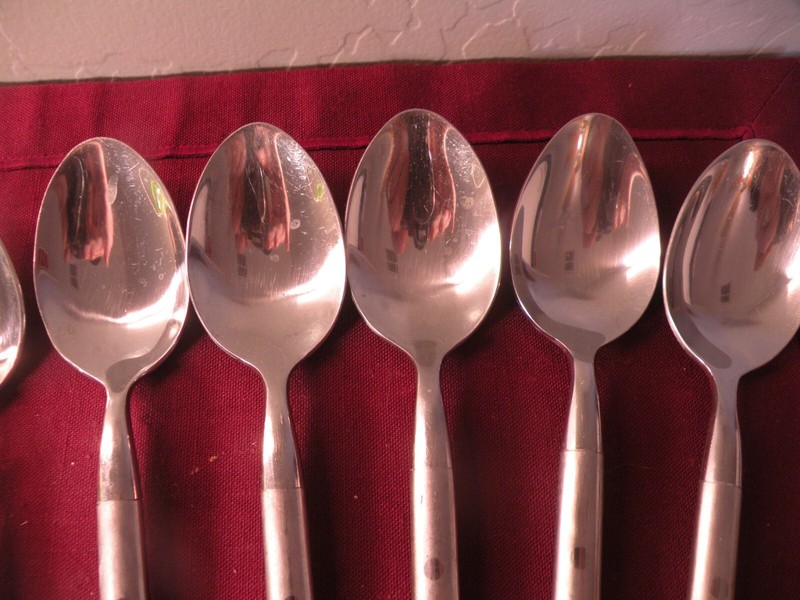 Hampton Silversmiths SHANGRILA Stainless 2 Teaspoons 6 1/2" 6 Soup Spoons 7 7/8" gallery