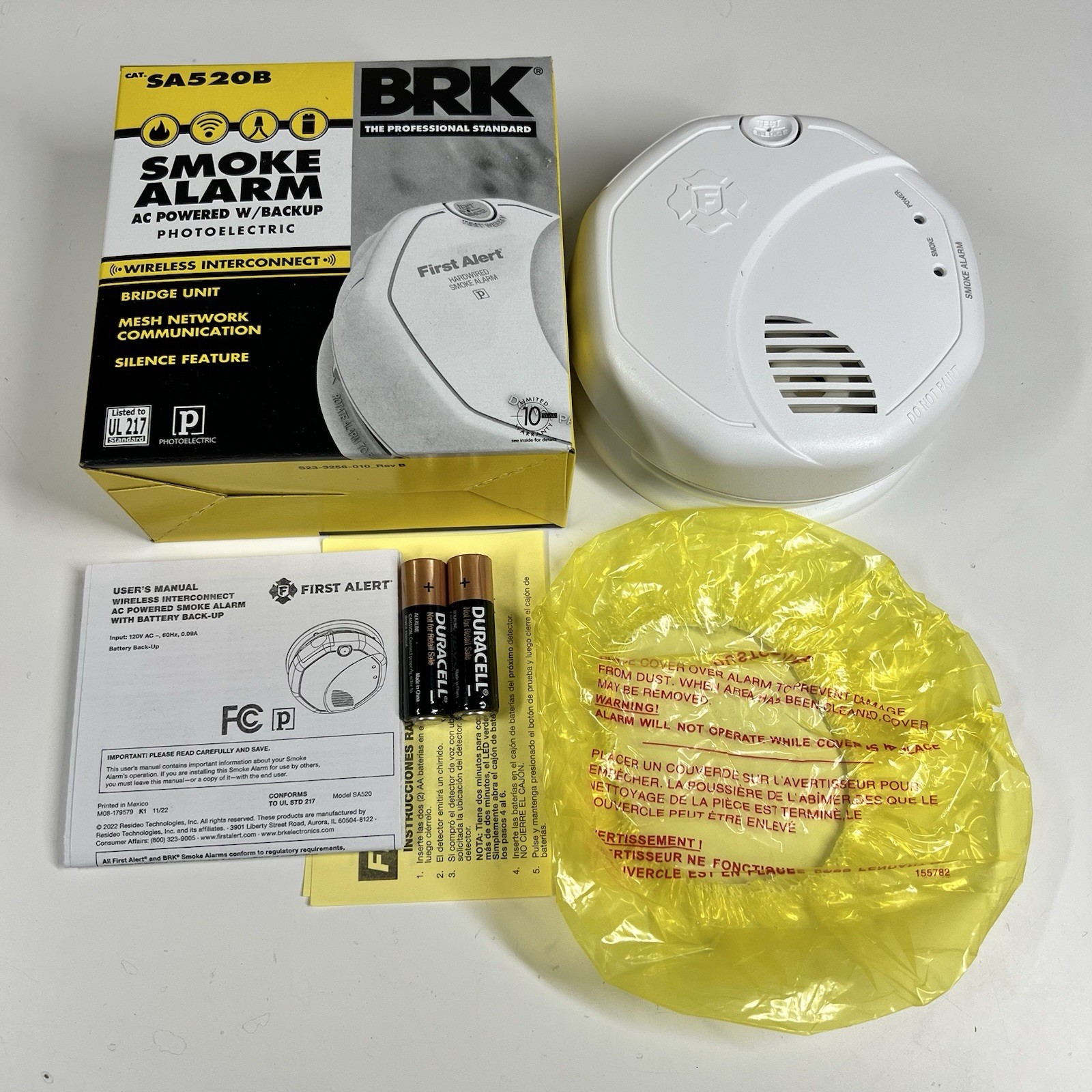 BRK SA520B Smoke Alarm Wireless Interconnect Photoelectric AC Powered w/ Backup gallery