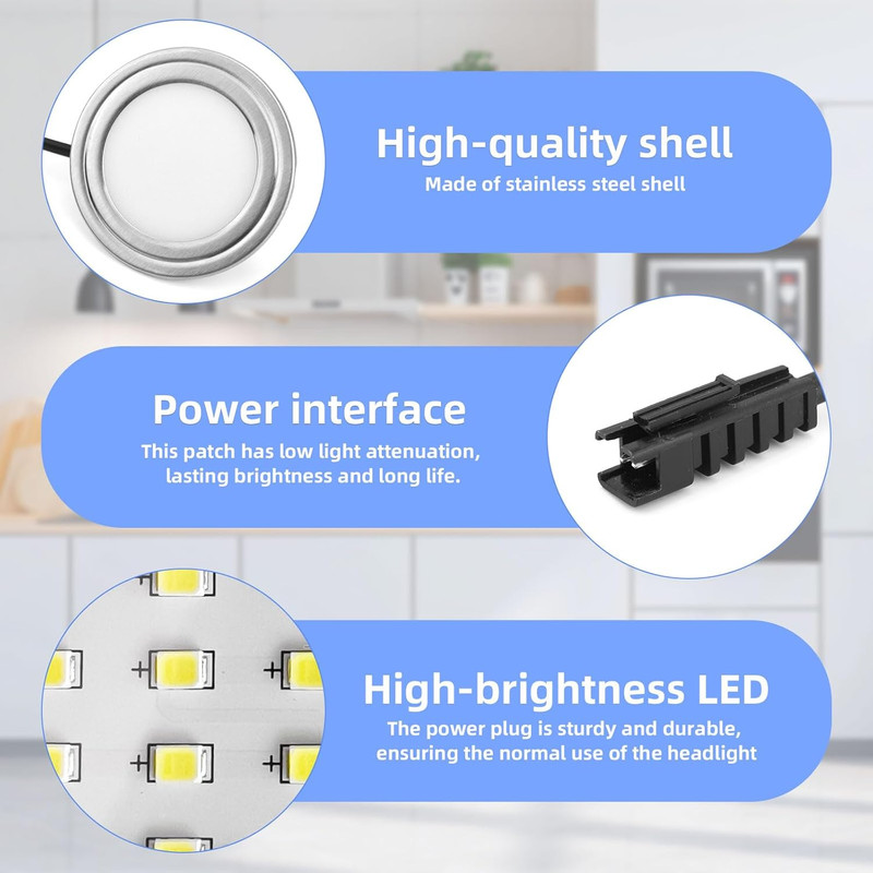 2Pcs Upgrade Your Kitchen With DC12V 1 5W Stainless Steel Range Hood Lights gallery