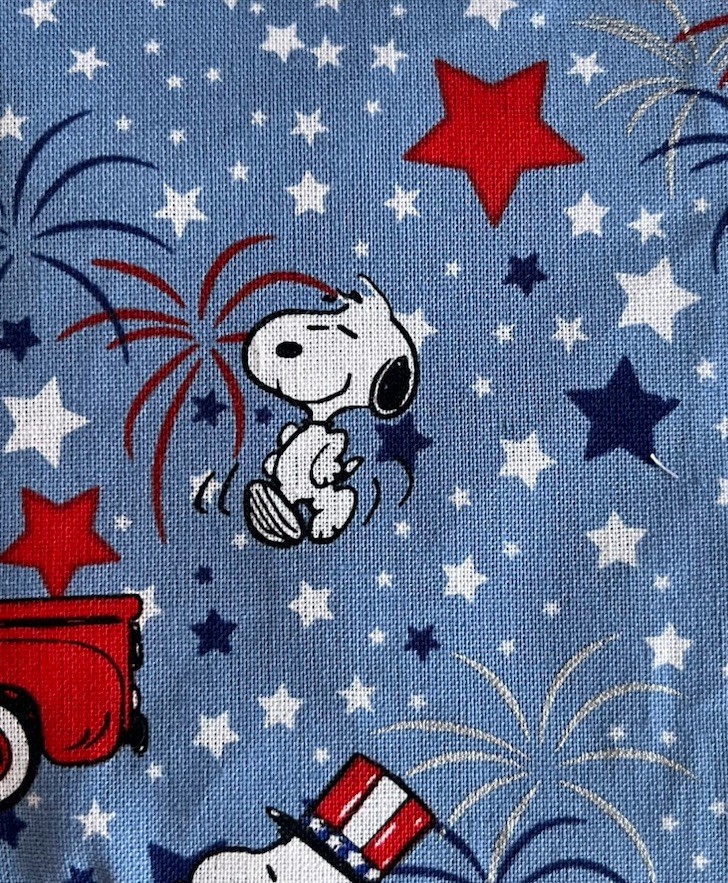 4 Patriotic Snoopy Coasters. Handmade Reversible Square. Stars Fireworks gallery