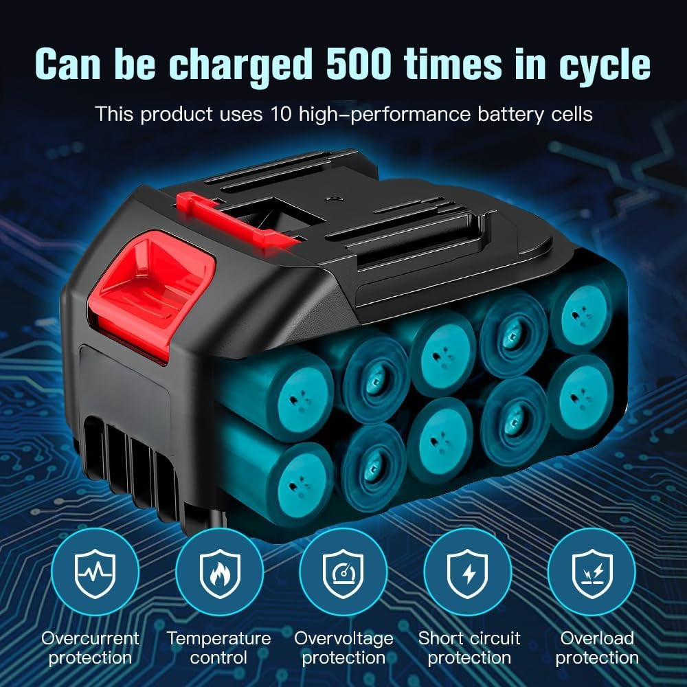 2 Pcs Batteries Replacement for Makita, 4.0Ah 4000Mah Battery for 18V 20V 21V Po gallery