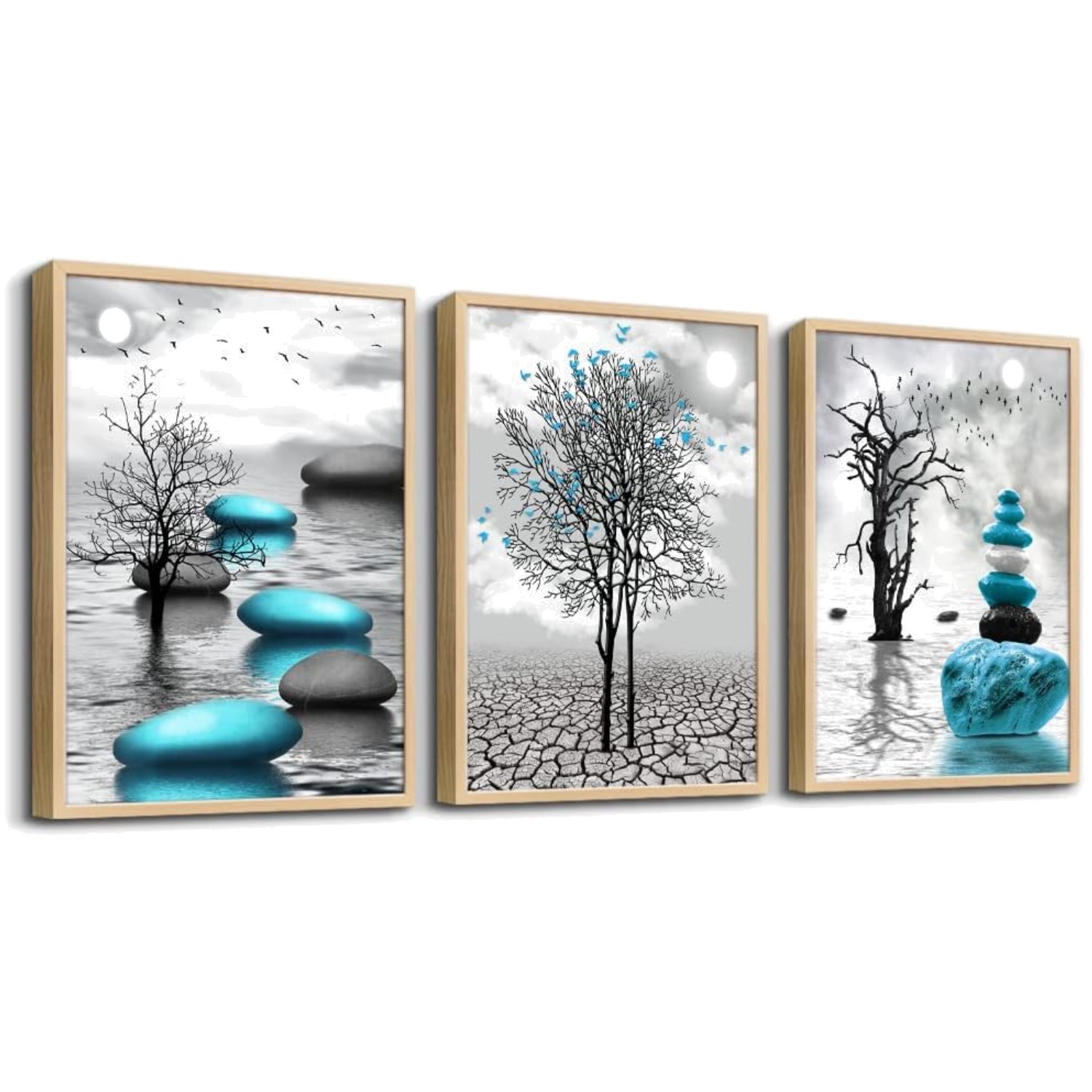 Abstract Animal Theme 3-Piece Framed 12x16in Canvas Art Set for Home Elegance gallery