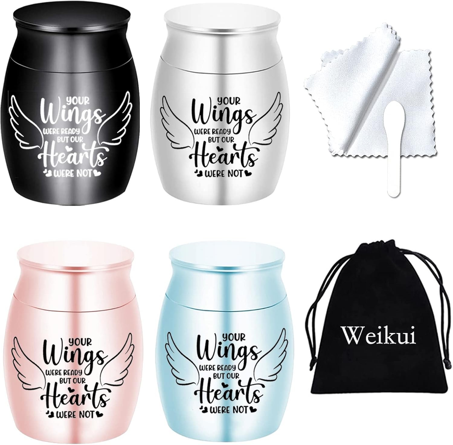 Small Cremation Keepsake Urns for Human Ashes Black/Silver/Sky Blue/Rose Gold gallery