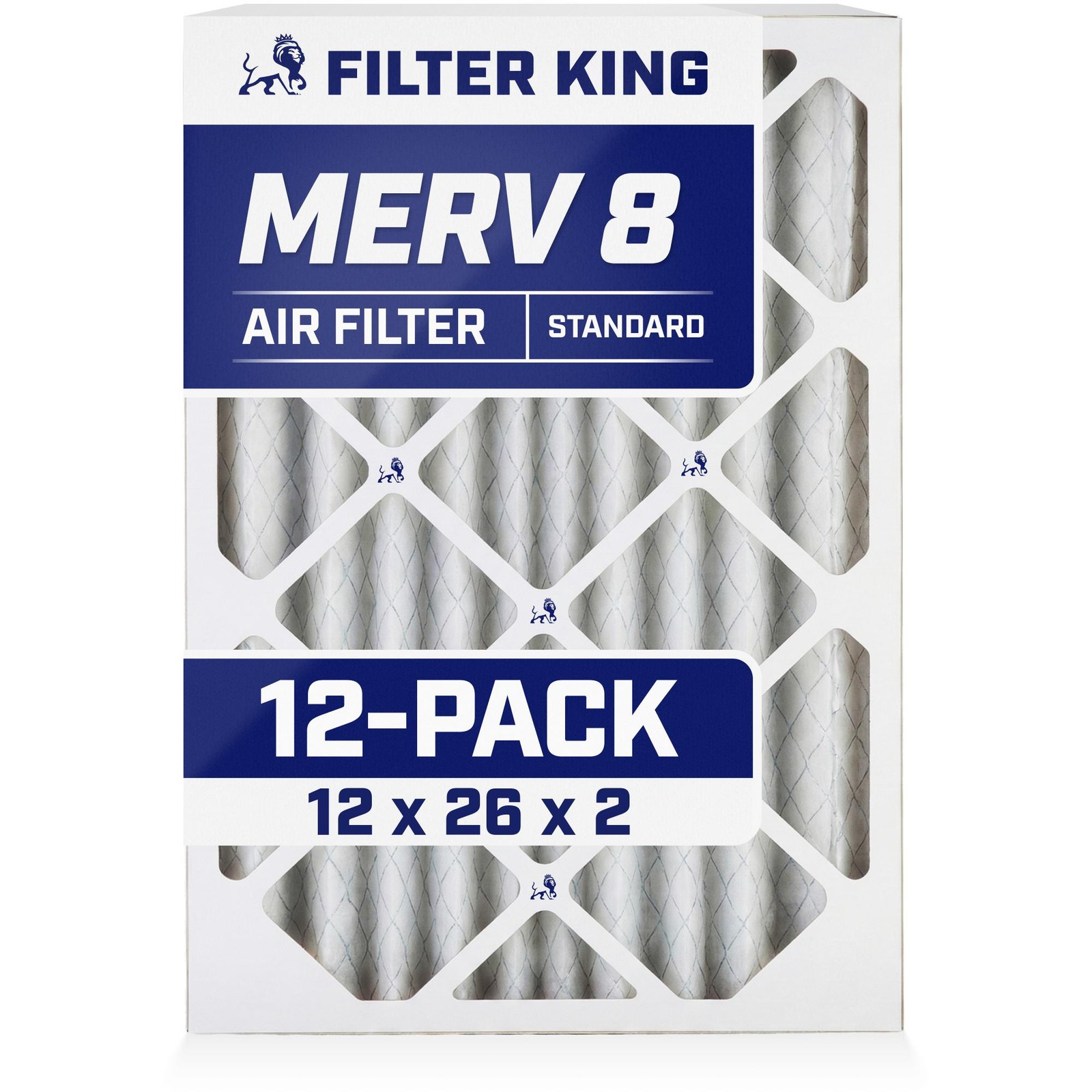 Filter King 12x26x2 Air Filter 12-PACK MERV 8 Actual Size 11.5 x 25.5 x 1.75" gallery