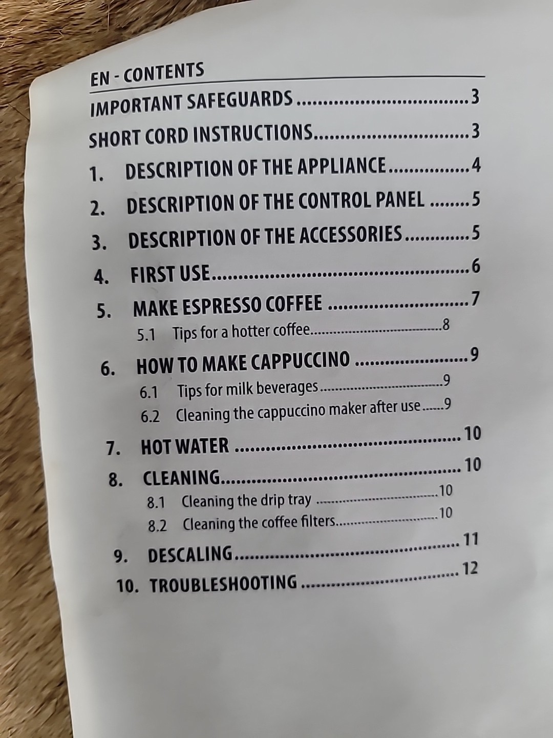 DeLonghi Espresso Maker EC260-265 User Manual Only gallery